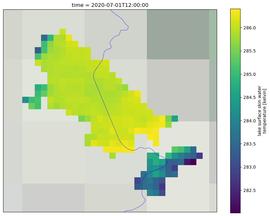 Visualisation of Lake Surface Water Temperature (LSWT) data for a given ...
