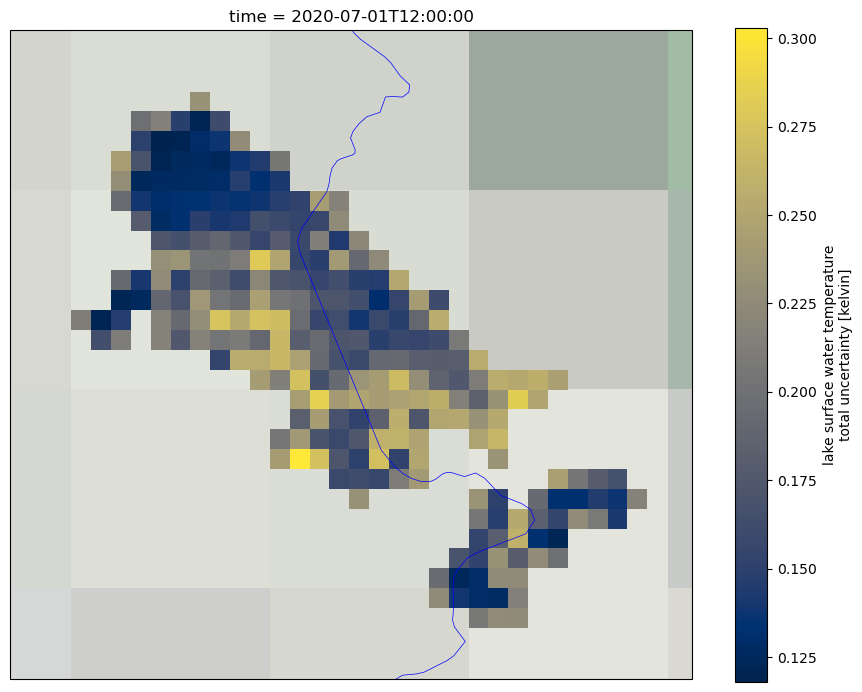 Visualisation of Lake Surface Water Temperature (LSWT) data for a given ...