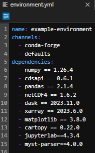 environment.yml file example