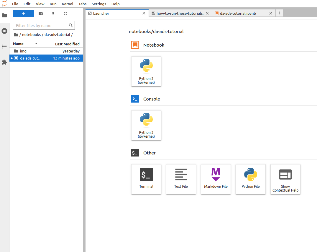 Jupyter Lab Interface